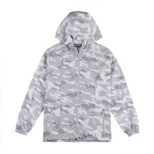 Women Lightweight Windbreaker Outdoor Hiking Hooded Jacket Size M